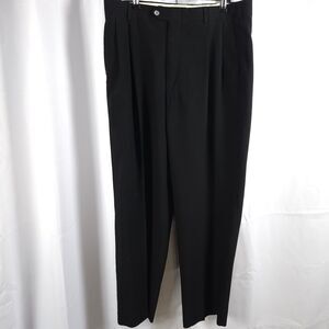 VTG John Alexander Mens 34x29 Black Pleated Front‎ Mid-Rise Dress Pants